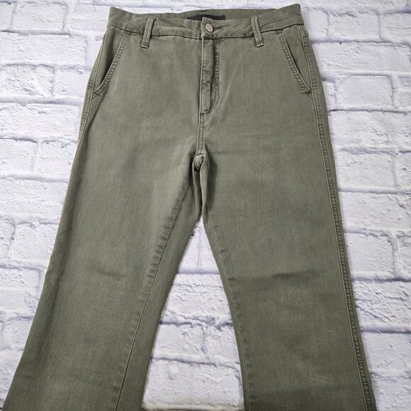 Joe's Women's Jeans Straight High Rise Light Olive Green Raw Hem size 27 - Picture 4 of 16